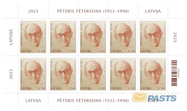 Latvia Lettland 2023 Peteris Petersons sheetlet mint - Image 1