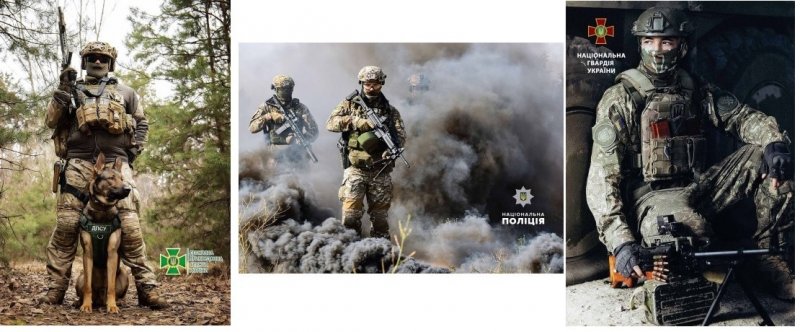 Ukraine 2023 Glory to the defense forces! Offensive Guard, time to take back yours! set of 3 official postcards - Image 1