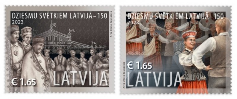 Latvia Lettland 2023 National Song Festival - 150 set of 2 stamps MNH - Image 1