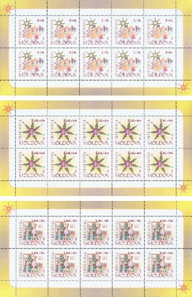 Moldova Moldavia 1996 Christmas and New Year set of 3 sheetlets mint