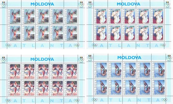 Moldova Moldavia 1996 Summer Olympic Games in Atlanta USA set of 4 sheetlets mint