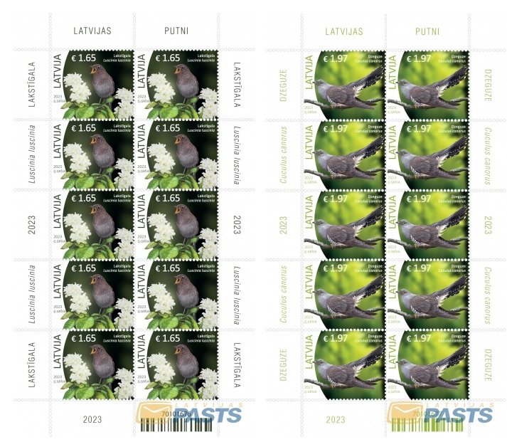 Latvia Lettland Lettonie 2023 Birds set of 2 sheetlets MNH - Image 1