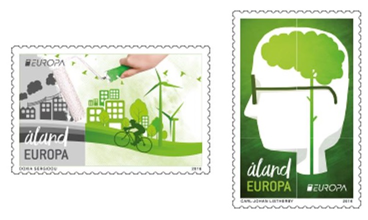 Aland Islands Åland Finland 2016 Europa CEPT Think Green set of 2 stamps MNH - Image 1