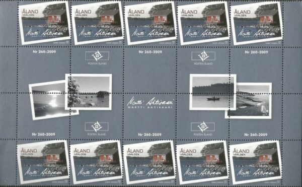 Aland Islands Åland Finland 2009 My Åland Martti Ahtisaari Honeymoon memories block of 10 stamps and labels MNH