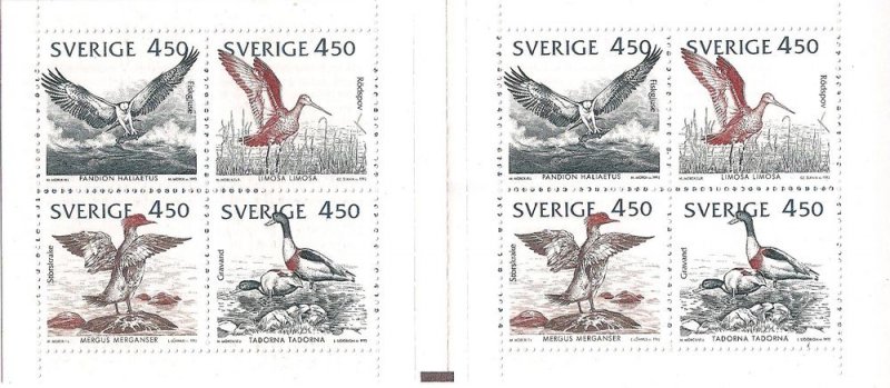 Sweden Suède Suède 1992 Birds of Baltic joint issue with Estonia Latvia Lthuania booklet mint - Image 1