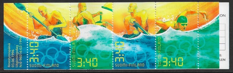 Finland Finnland Finlande 1996 Summer Olympics Atlanta USA Olympic games 100 ann set of 4 stamps in booklet MNH - Image 1
