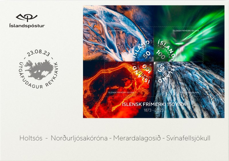 Iceland Island Istande 2023 150 year anniversary of the Icelandic Stamps FDC - Image 1