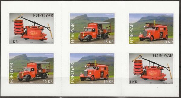 Faroe Islands Denmark 2016 History of fire transport and equipment booklet with 2 sets MNH