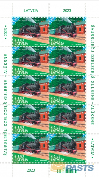 Latvia Lettland Lettonie 2023 Narrow-gauge railway Gulbene - Alūksne sheetlet MNH