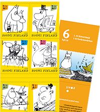 Finland 2009 Moomins Tove Jansson set of 6 stamps in booklet MNH