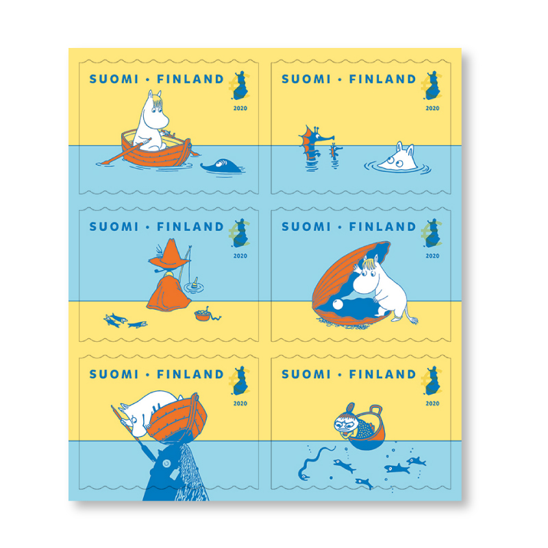 Finland Finnland Finlande 2020 Moomins Tove Jansson Posti set of 6 stamps in booklet MNH - Image 1
