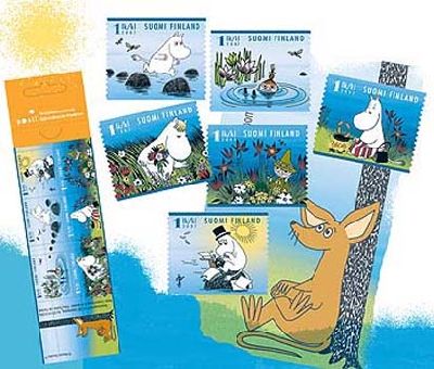 Finland Finnland Finlande 2007 Moomins Tove Jansson Posti set of 6 stamps in booklet MNH