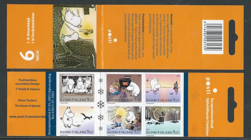 Finland Finnland Finlande 2003 Moomins Tove Jansson Posti set of 6 stamps in booklet MNH - Image 1