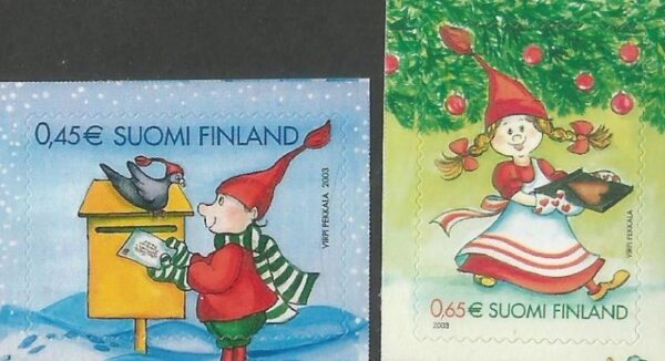 Finland Finnland Finlande 2003 Merry Christmas and Happy New Year ! set of 2 stamps MNH