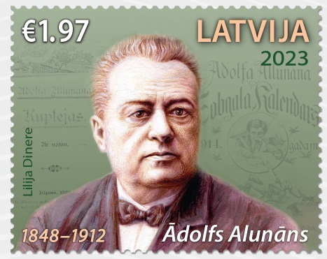 Latvia Lettland Lettonie 2023 Ādolfs Alunāns Theathe history stamp MNH