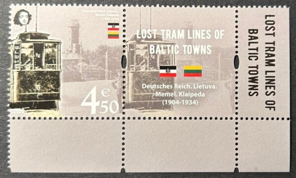 Finland Finnland Finlande 2020 Lost tram lines of Baltic towns Klaipeda Memel Lighthouse 1904-34 Peterspost stamp with label mint