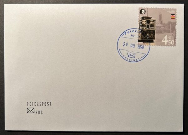Finland Finnland Finlande 2020 Lost tram lines of Baltic towns Klaipeda Memel Lighthouse 1904-34 Peterspost FDC