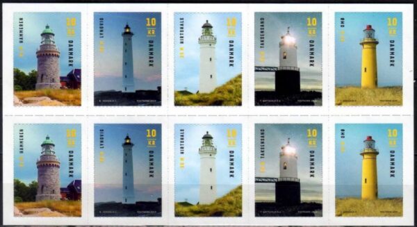 Denmark Danemark Danmark 2019 Lighthouses sheetlet booklet MNH