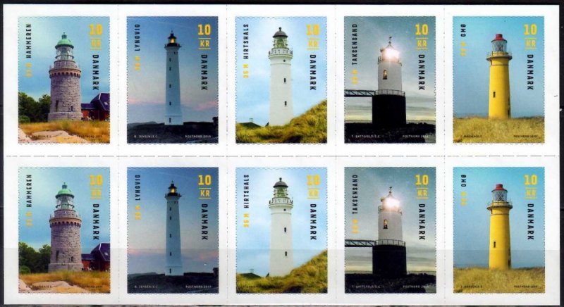 Denmark Danemark Danmark 2019 Lighthouses sheetlet booklet MNH - Image 1