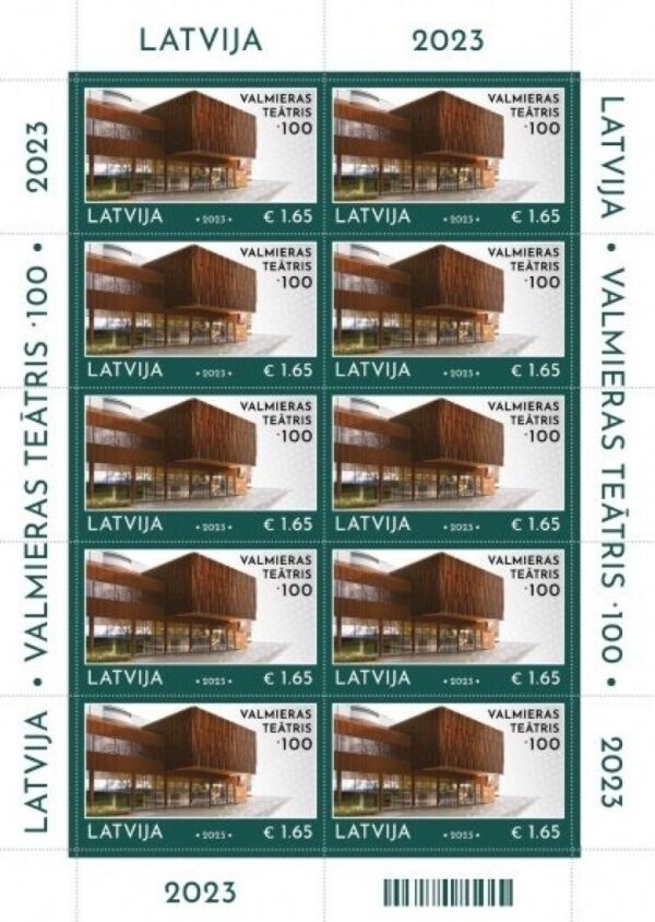 Latvia Lettland Lettonie 2023 Valmiera Theater 100 ann sheetlet mint