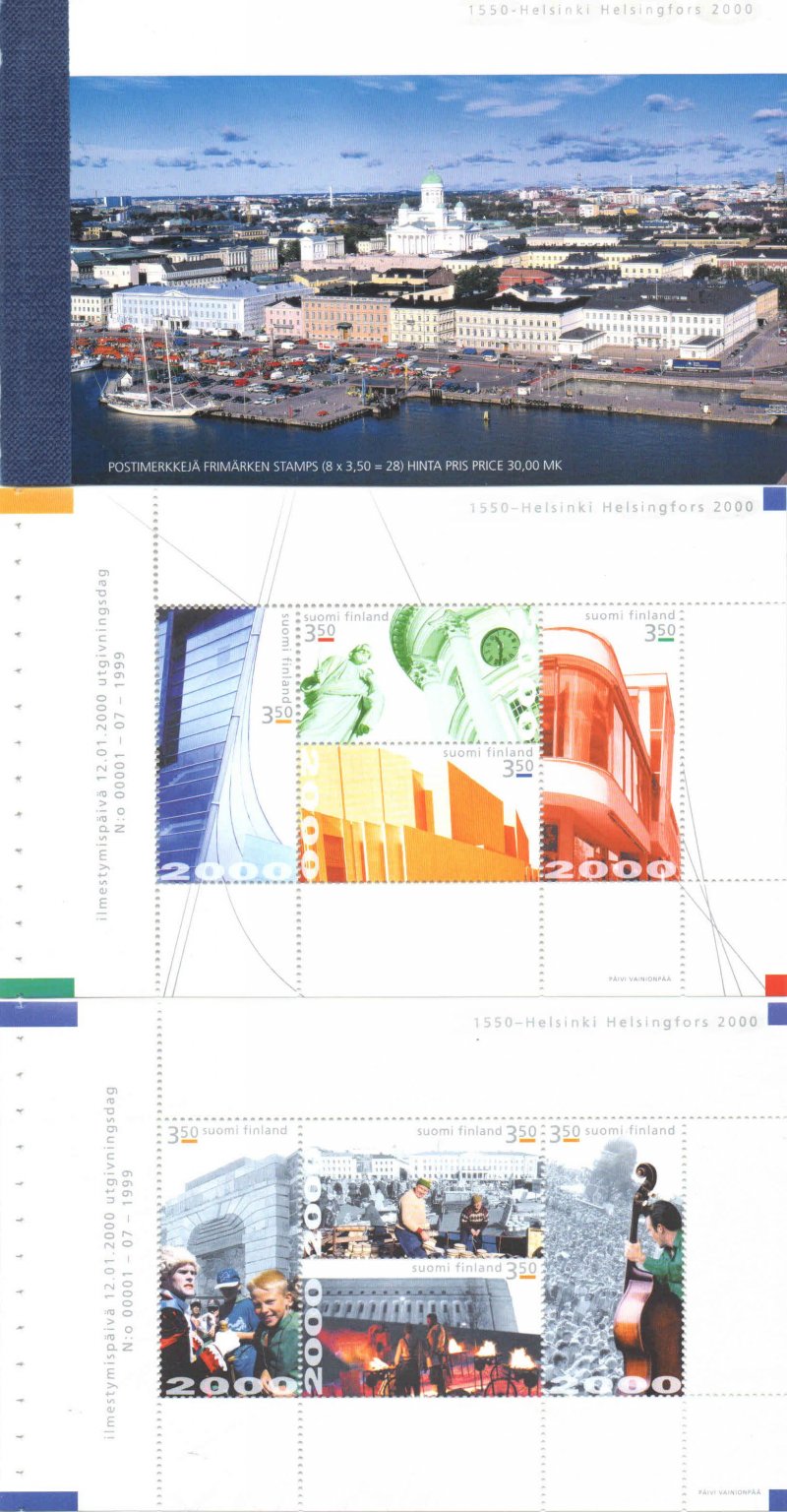 Finland Finnland Finlande 2000 Helsinki cultural European capital blocks in booklet MNH - Image 1