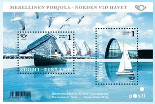 Finland Finnland Finlande 2010 Sea museum and port in Kotka ships Scandinavian joint issue Posti set of 2 stamps in block MNH