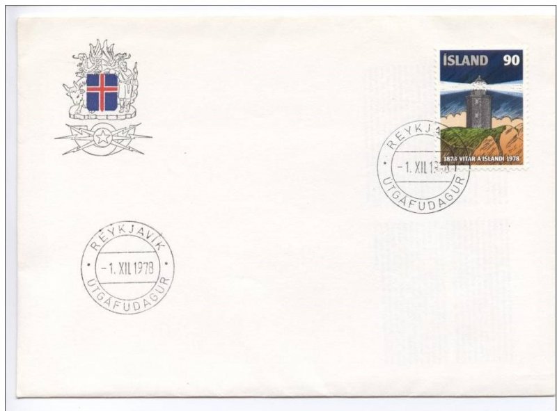 Iceland Island Istande 1978 Lighthouse FDC - Image 1
