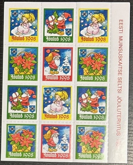 Estonia Estland Estonie 1998 Christmas official charity stamps block MNH