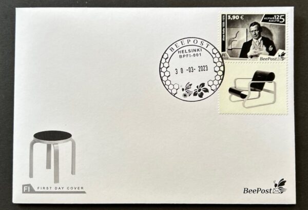 Finland Finnland Finlande 2023 Alvar Aalto architect designer 125 ann BeePost FDC