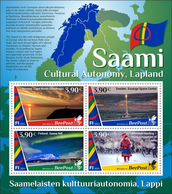 Finland Finnland Finlande 2023 Lapland Cultural Autonomy Saami BeePost block MNH