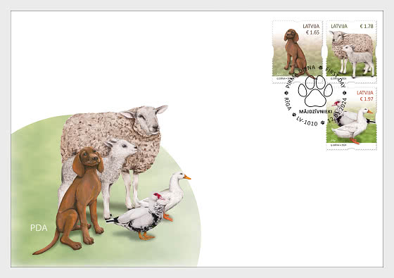 Latvia Lettland Lettonie 2024 Fauna Home pets agriculture FDC