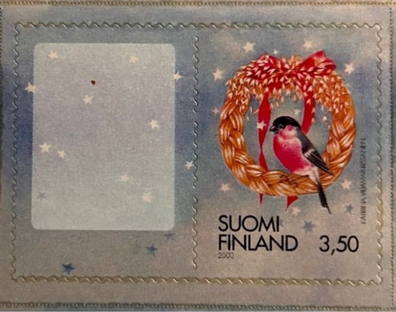 Finland 2000 Christmas special limited edition stamp with label for customer's picture Michel 1545BC MNH - Image 1