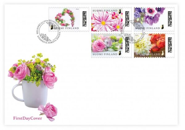 Finland Finnland Finlande 2024 St Valentine Day Flowers symbols of love and friendship Posti FDC