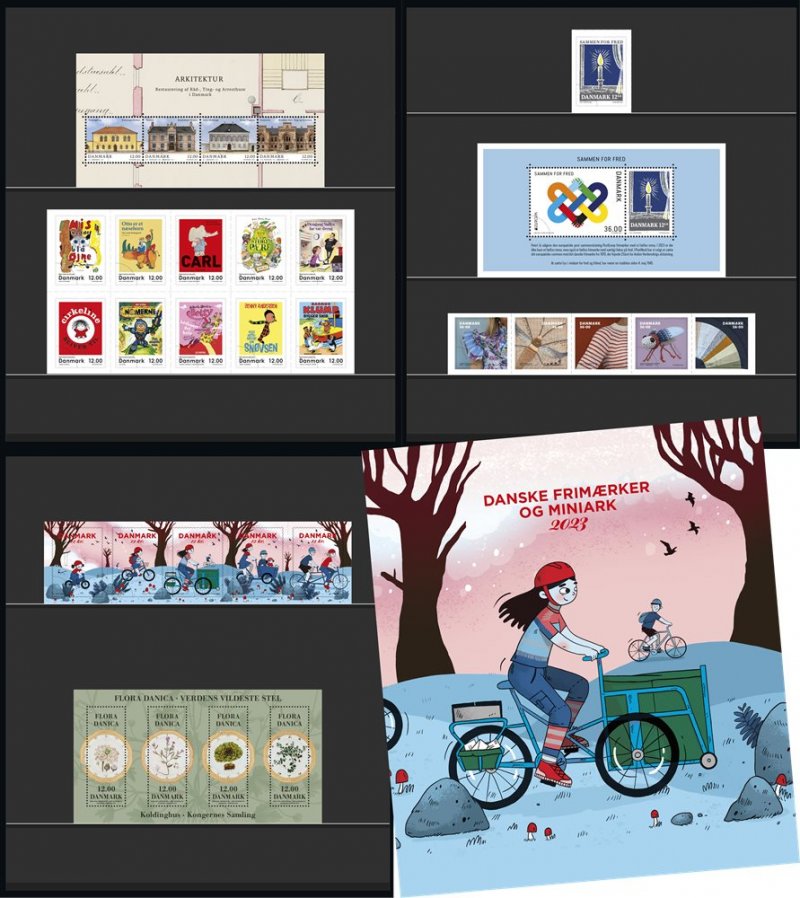 Denmark Danemark Danmark 2023 Year set of stamps and block's Postnord MNH - Image 1