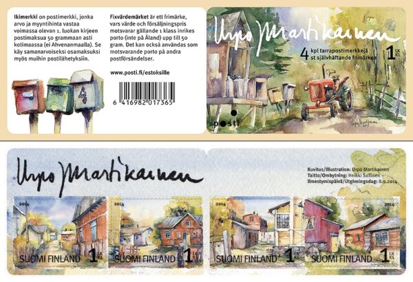 Finland Finnland Finlande 2014 Autumn in old wooden towns set of 4 stamps in booklet MNH