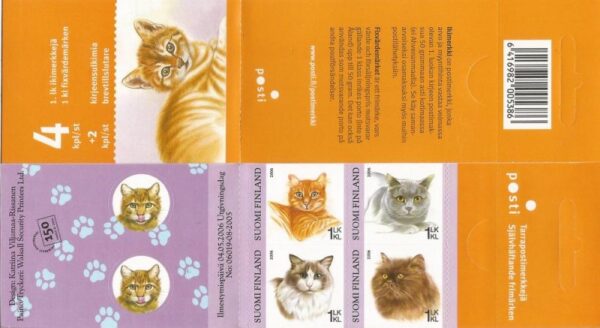 Finland Finnland Finlande 2006 Cats set of 4 stamps in booklet MNH