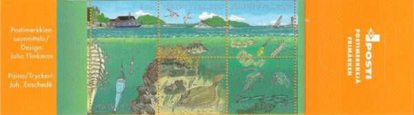 Finland Finnland Finlande 2002 Finnish gulf Nature fishes lighthouse birds geography set of 5 stamps in booklet MNH
