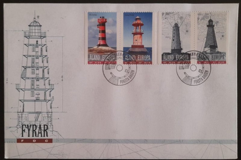 Aland islands Åland Finland 2008 Lighthouses of Baltic Sea FDC - Image 1