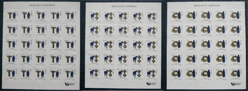 Lithuania Litauen Lituanie 2024 Definitives Cultural heritage of the Baltic peoples set of 3 sheetlets MNH - Image 1