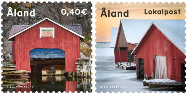 Aland islands Åland Finland 2024 Boathouses set of 2 stamps MNH
