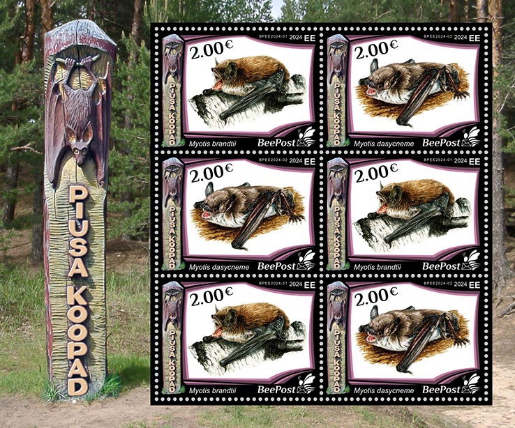 Estonia Estland Estonie 2024 Visit Estonia Piusa caves Bats Geology BeePost sheetlet of 3 strips MNH - Image 1