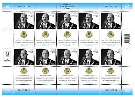 Estonia Estland 2024 Konstantin Päts President 150 ann Omniva sheetlet MNH