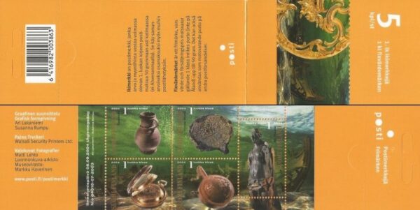 Finland Finlande Finnland 2004 Treasures from the bottom of Finnish gulf Sea archeology Ships block in booklet MNH