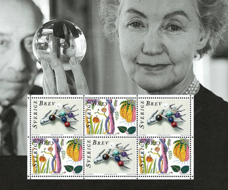 Sweden Suède Suède 2024 Classic design set of 6 stamps in block MNH - Image 1
