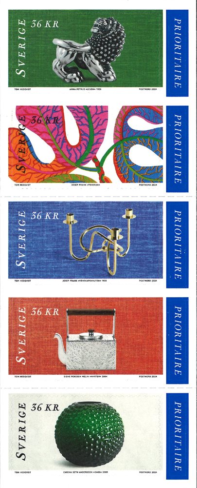 Sweden Suède Suède 2024 Classic design set of 5 stamps in booklet MNH