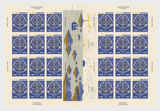 Aland islands Åland Finland 2024 170 ann of maritime education on Åland sheetlet with all labels MNH