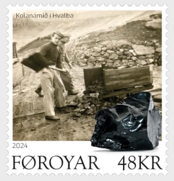 Faroe Islands Denmark 2024 Coal Mining rail trolley stamp MNH