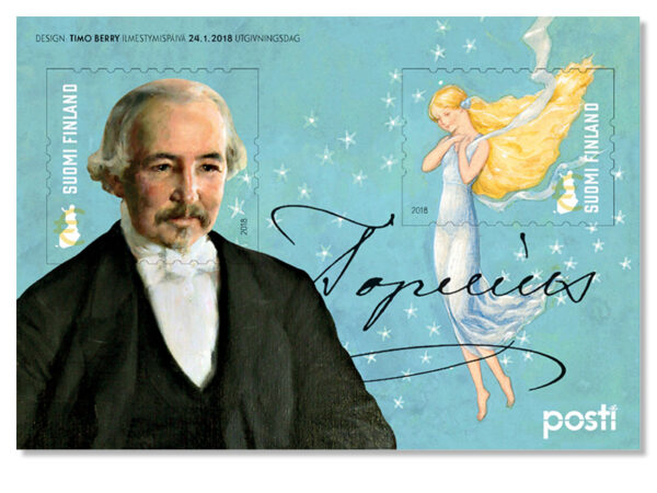 Finland Finnland Finlande 2018 Zachris Topelius writer poet set of 2 stamps in block MNH