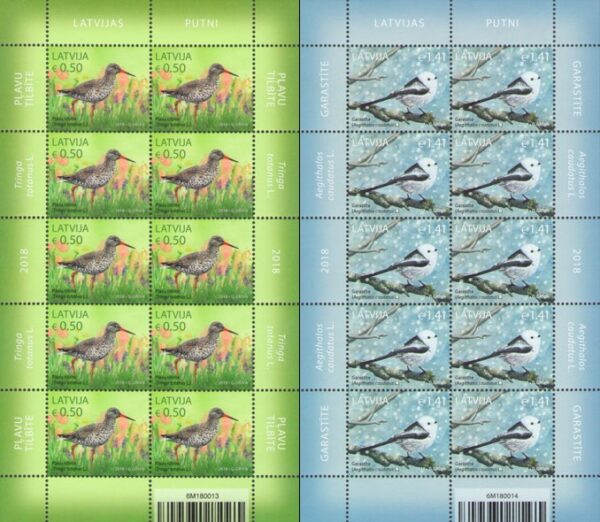 Latvia Lettland Lettonie 2018 forest birds set of 2 sheetlets MNH