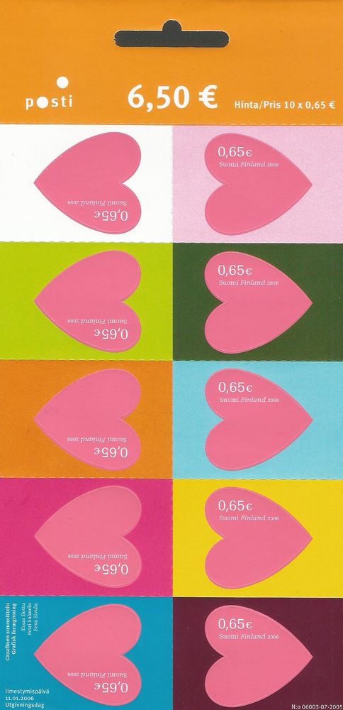 Finland Finnland Finlande 2006 St. Valentine Day sheetlet MNH